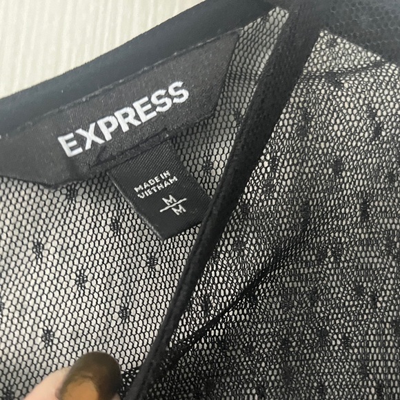 Express Black Sheer Blouse - Picture 2 of 3